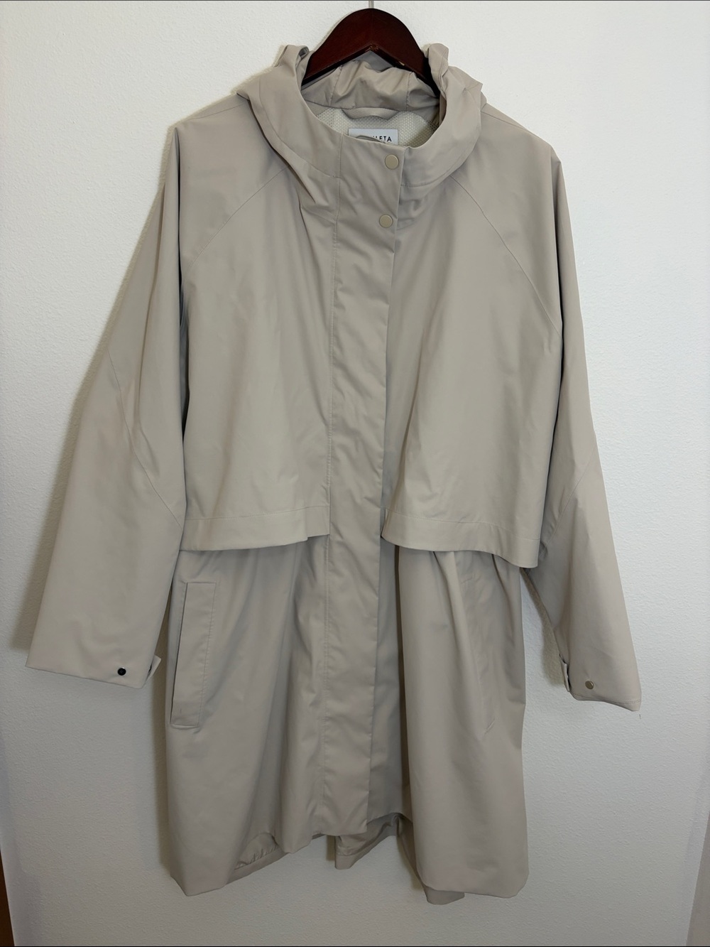 Athleta Tan Khaki Plus Size Hooded Trench Coat
